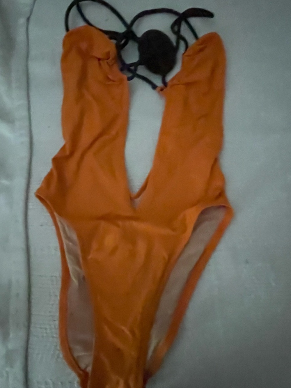 La Perla Open Midriff One Piece Orange Swimsuit Size 2/4  Made In Italy IT42